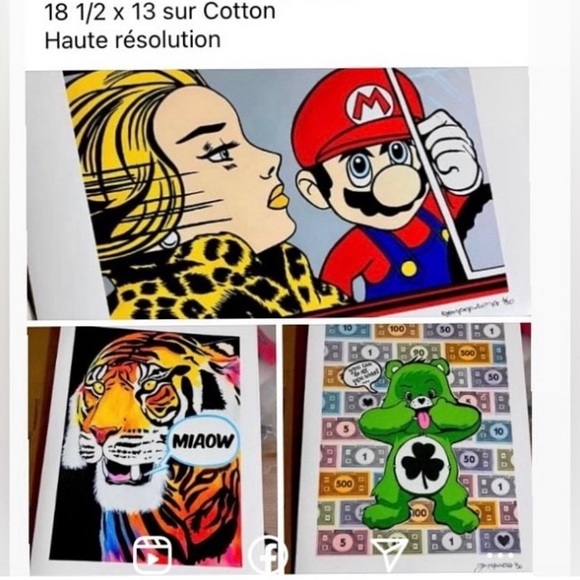 13x18 PRINT POP ART high resolution MARIO BROS “in the car” roy lichtenstein - Picture 9 of 9